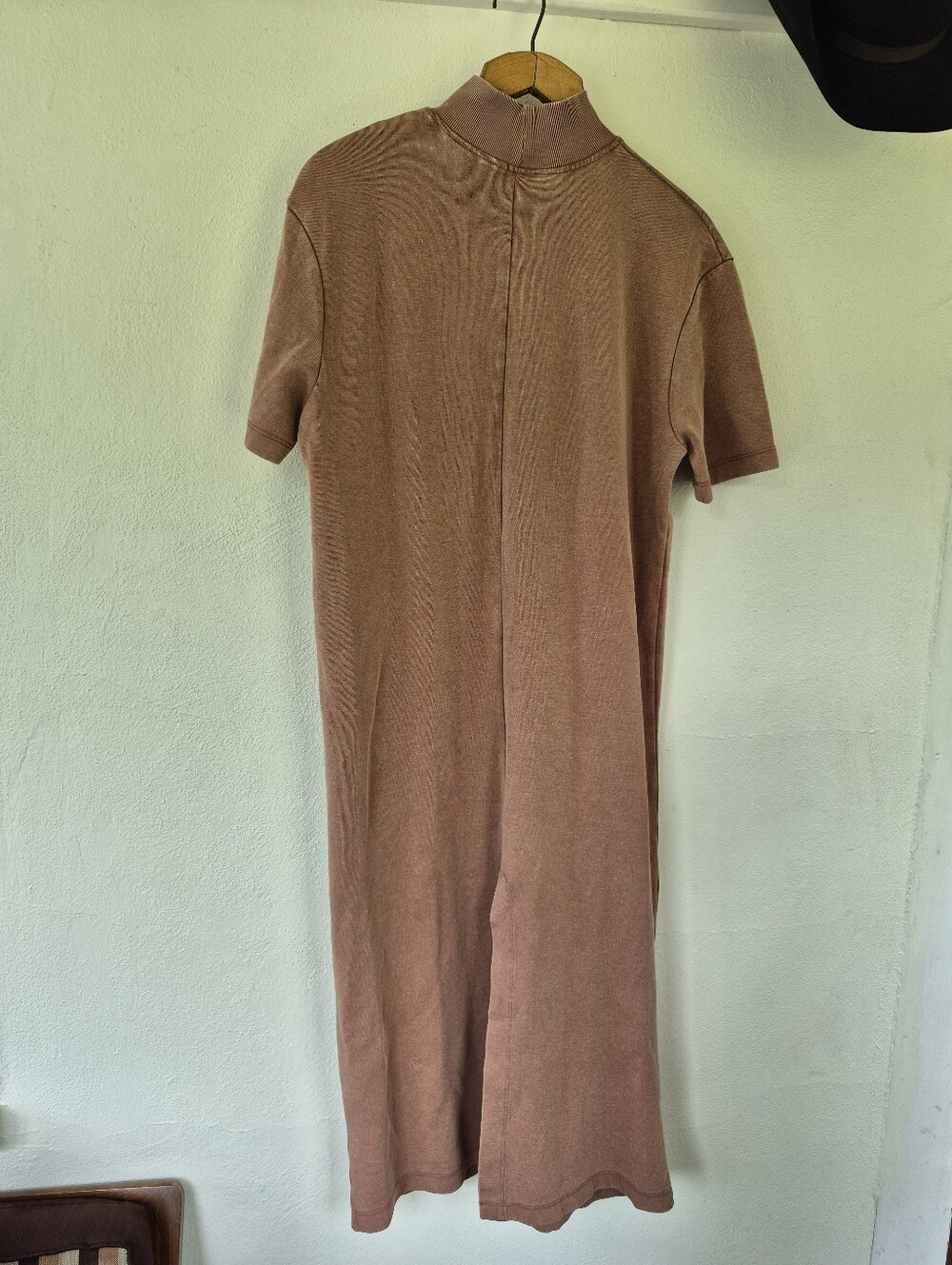 Zara Cotton Blend Maxi T Shirt Dress With Mock Neck Small New - Picture 2 of 7
